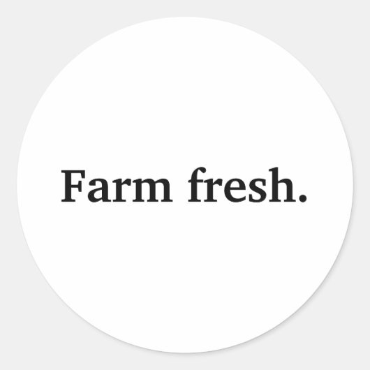 Sticker Rond Aliments locaux frais de ferme (Devant)