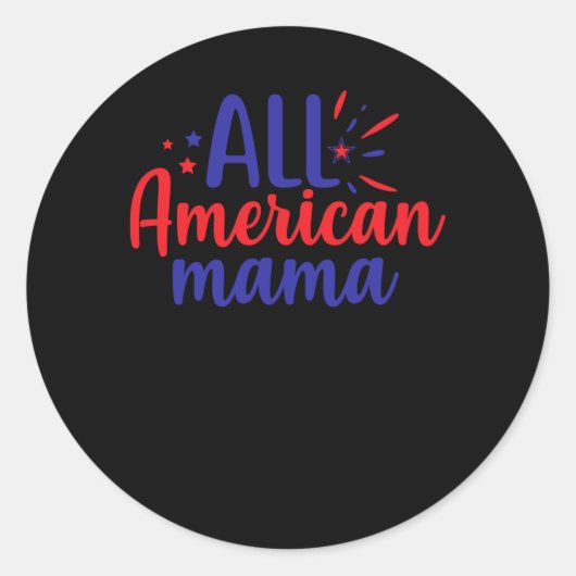 Sticker Rond All American Mama (Devant)