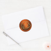 Sticker Rond ALL INITIALS Gold Circle Monogram Pumpkin Rust (Enveloppe)