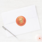 Sticker Rond ALL INITIALS Gold Script Monogram Copper (Enveloppe)