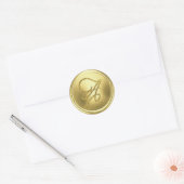 Sticker Rond ALL INITIALS Gold Script Monogram Soft Gold (Enveloppe)