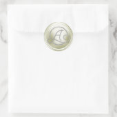 Sticker Rond ALL INITIALS Silver Circle Monogram Cream (Sac)