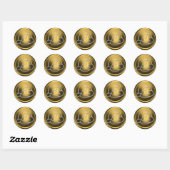 Sticker Rond ALL INITIALS Silver Circle Monogram Old Gold (Feuille)