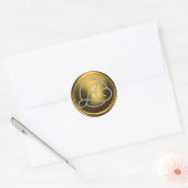 Sticker Rond ALL INITIALS Silver Circle Monogram Old Gold (Enveloppe)