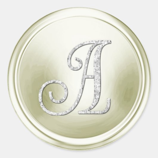 Sticker Rond ALL INITIALS Silver Monogram 3 Off White (Devant)
