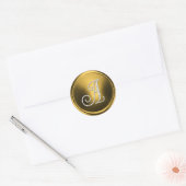 Sticker Rond ALL INITIALS Silver Monogram 3 Old Gold (Enveloppe)