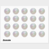 Sticker Rond ALL INITIALS Silver Script Monogram Pearl Gray (Feuille)
