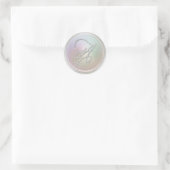 Sticker Rond ALL INITIALS Silver Script Monogram Pearl Gray (Sac)