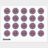 Sticker Rond All Men Are Created Equal Graphic Fireworks Pop (Feuille)