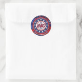 Sticker Rond All Men Are Created Graphics Fireworks Clouds RWB (Sac)