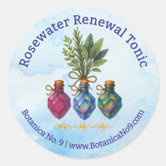 Sticker Rond All Natural Botanical Herbal Handmade Product 