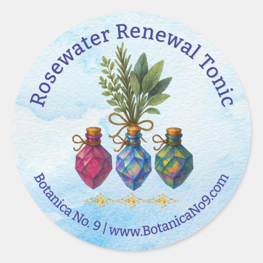 Sticker Rond All Natural Botanical Herbal Handmade Product  (Devant)