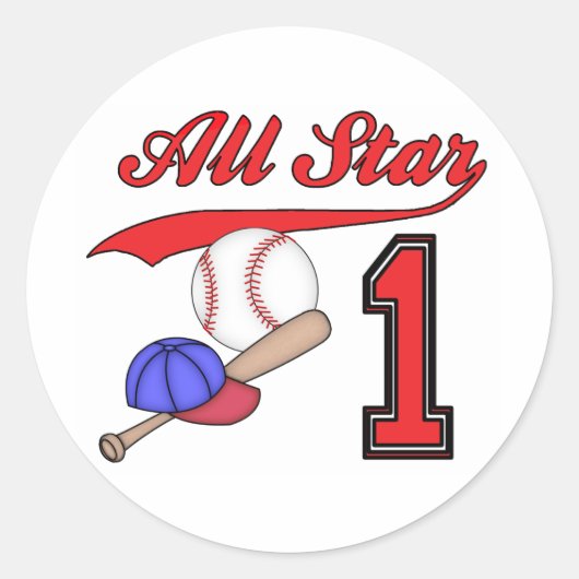 Sticker Rond All Star Baseball 1er anniversaire (Devant)