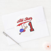 Sticker Rond All Star Baseball 1er anniversaire (Enveloppe)