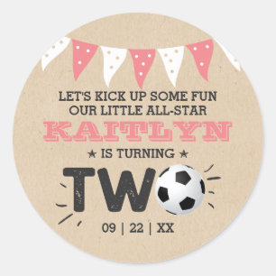 Sticker Rond All-star Soccer Ball 2e fête d'anniversaire Favor
