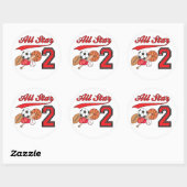 Sticker Rond All Star Sports 2e anniversaire (Feuille)