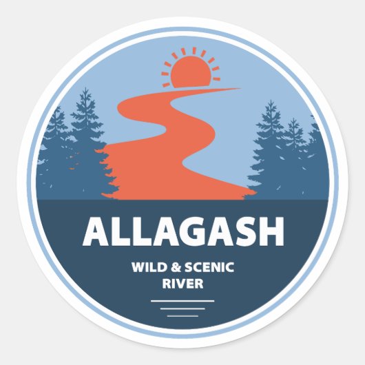 Sticker Rond Allagash Wild Et Pittoresque River Maine (Devant)