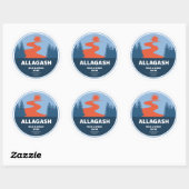 Sticker Rond Allagash Wild Et Pittoresque River Maine (Feuille)