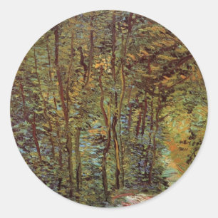 Sticker Rond Allée dans les Bois par Vincent van Gogh