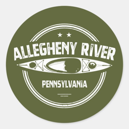 Sticker Rond Allegheny River, Pennsylvanie (Devant)