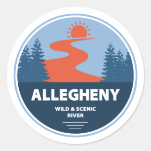 Sticker Rond Allegheny Wild Et Rivière Pittoresque