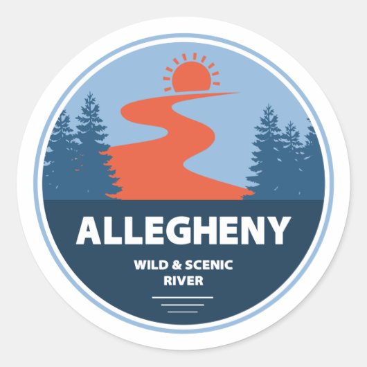 Sticker Rond Allegheny Wild Et Rivière Pittoresque (Devant)