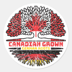Sticker Rond Allemagne allemande Drapeau canadien des racines d