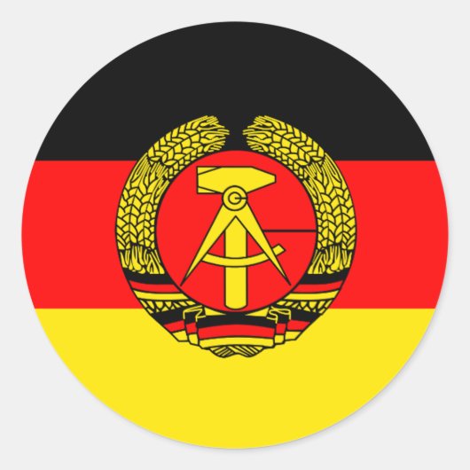 Sticker Rond Allemagne de l'Est, drapeau (Devant)