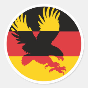 Sticker Rond Allemagne Golden Eagle Allemagne drapeau national