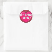 Sticker Rond Allemand - Je vous aime (Sac)