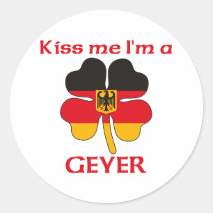 Sticker Rond Allemand personnalisé Kiss Me Je suis Geyer