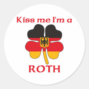 Sticker Rond Allemand personnalisé Kiss Me Je suis Roth