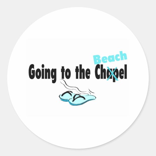 Sticker Rond Aller À La Plage (Devant)