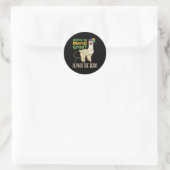 Sticker Rond Aller à Mardi Gras Alpaca les perles (Sac)