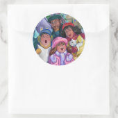 Sticker Rond Aller à une illustration de covoiturage (Sac)