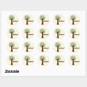 Sticker Rond Aller Arbre Vert (Feuille)