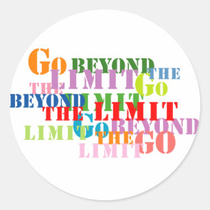 Sticker Rond Aller au-delà des limites