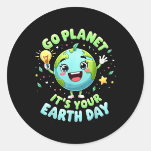 Sticker Rond Aller planète c'est votre journée de la Terre 2025