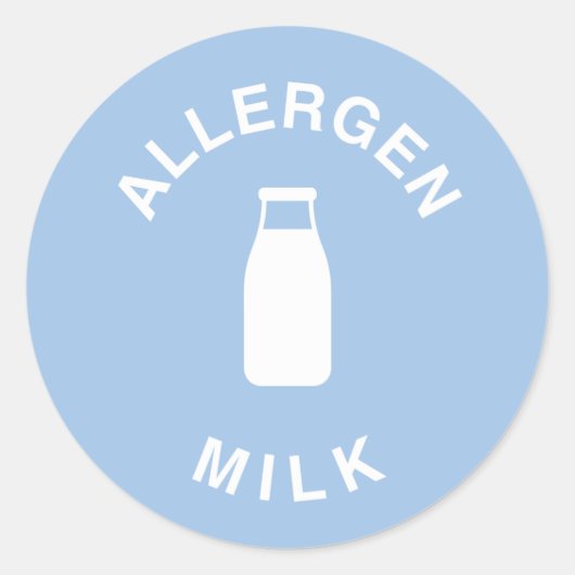 Sticker Rond Allergène Lait - Avertissement : Contient du Lait (Devant)