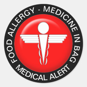 Sticker Rond ALLERGIE ALIMENTAIRE - Médecine en sac
