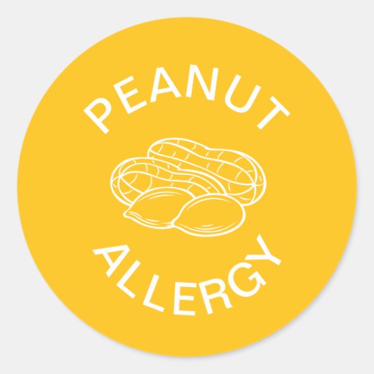 Sticker Rond Allergie aux arachides (Devant)