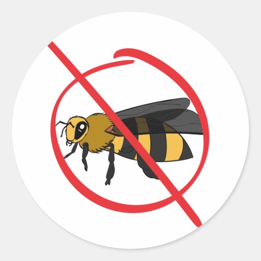 Sticker Rond Allergie des abeilles (Devant)