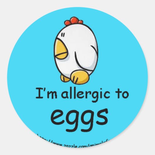 Sticker Rond Allergie des oeufs (Devant)