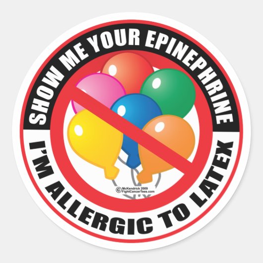 Sticker Rond Allergie latex (Devant)