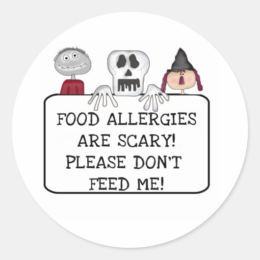 Sticker Rond Allergies alimentaires Halloween (Devant)