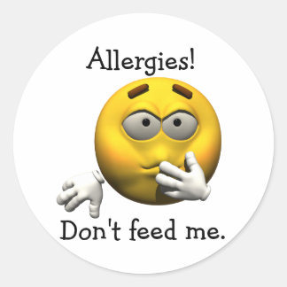 Sticker Rond Allergies ! Ne me nourris pas.