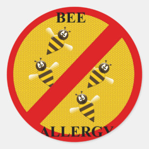 Sticker Rond Allergique aux abeilles