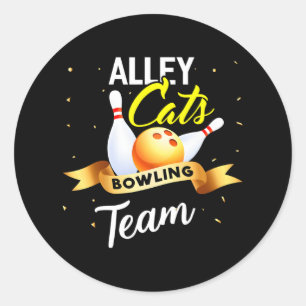 Sticker Rond Alley Cat Bowling Funny Bowler Bowler