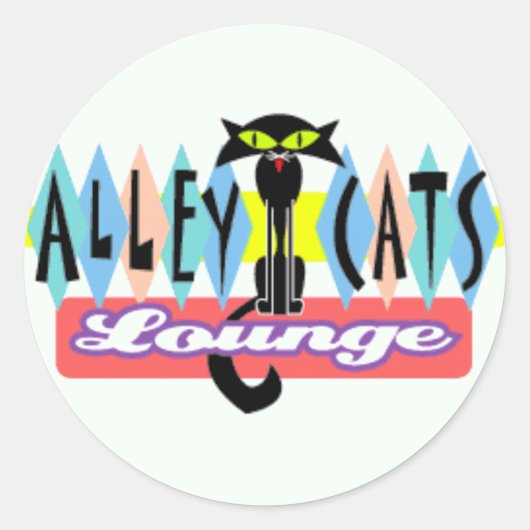 Sticker Rond "Alley Cat Lounge" (Devant)