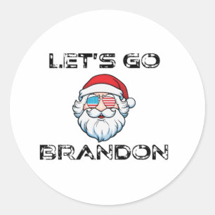 Sticker Rond Allez Brandon Joe Biden Père Noël Noël